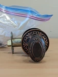 Door Passage Set W 2 Knobs + Extras Copper Brass French Shell Design Emtek?. Fixed Price $88.00.