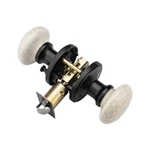 Ncl White Crackle Porcelain Matte Black Keyless Privacy Door Knob Handle Lever. Fixed Price $71.25.