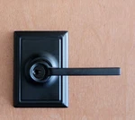 Schlage Matte Black Square Addison Trim Latitude Lever Keyed Entry Door Lock. Fixed Price $49.99.