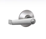 Schlage, F40 626, Dual Option Latch, Satin Chrome, Elan Lever, Part #988341. Fixed Price $25.00.