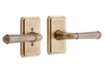 Signature Hardware Solid Brass Interior Privacy Door Set Left Hand Sculped Sq. Fixed Price $109.85.