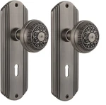 Nostalgic Warehouse Deco Plate With Keyhole Egg & Dart Knob Privacy 2.75" Pewter. Fixed Price $69.99.