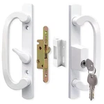 Allywasai Patio Sliding Door Handle Set With Mortise Lock, Key Cylinder White. Fixed Price $65.62.