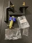Emtek 5210HECUS19RH Right Hand Privacy Door Lever, Square Rose, Brass Modern, Bl. Fixed Price $162.99.