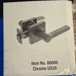 Ultra Security Privacy Lever Style Item No 86088 Chrome US26. Fixed Price $29.99.