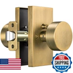 Calzibeno Antique Brass Privacy Door Knobs, Vintage Rectangular Interior. Fixed Price $54.82.
