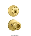 Kwikset Polo Entry Door Single Cylinder Deadbolt Combo Polished Brass Knob. Fixed Price $22.00.