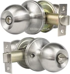 Constructor Privacy Key Door Knob Handle Lock Bed / Bath Satin Nickel. Fixed Price $12.98.