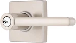 Contemporary Keyed Entry Door Lever, Satin Nickel - Designed For Sleek And Mod. Fixed Price $49.99.