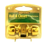 Brass Door Knob Hall & Closet Non-locking Polished 332-240 Nos Defiant. Fixed Price $11.88.