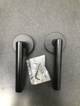 Emtek 5050STUUS19RH Stuttgart Right Dummy Door Lever W/square Rose - Flat Black. Fixed Price $148.00.