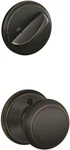 Schlage F59 716, Andover Interior Knob With Deadbolt Handleset, Aged Bronze. Fixed Price $16.90.
