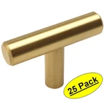 *25 Pack* Cosmas Cabinet Hardware Brushed Brass Euro Style T-knob #305BB. Fixed Price $42.34.