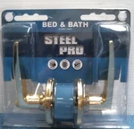 Bed & Bath Steel Pro Polished Brass Lever Handle (230057) Fs. Fixed Price $20.00.