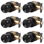 6 Pack Bedroom/bathroom Matte Black Door Knobs Privacy Sets Hardware Int.... Fixed Price $59.75.