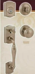 Baldwin Prestige Series Wesley Handleset With Alcott Knob Satin Nickel. Fixed Price $175.00.