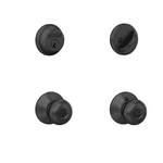 Schlage Plymouth Matte Black Deadbolt & Keyed Entry Door Knob Combo Pack. Fixed Price $34.99.