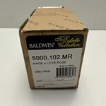 Baldwin 5000.102.MR Knob X Less Rose One Pair Black. Fixed Price $40.00.