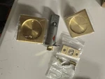 Emtek 2134US4 Square Tubular 2-1/2" Passage Pocket Door Pull, Satin Brass. Fixed Price $60.00.