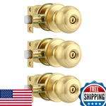 Karlstone 3 Pack Door Knobs,polished Brass Knob,bedroom Locks For. Fixed Price $51.38.