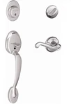 Schlage Plymouth Single Cylinder Handleset & Flair Lever,brightchrome. Fixed Price $134.99.