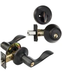 Dynasty Hardware Heritage Front Door Keyed Entry Lever & Deadbolt Combo, Bronze. Fixed Price $14.00.