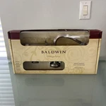 Baldwin Prestige Series Matte Silver Deadbolt Cylinder Front Door Handle Set. Fixed Price $60.00.