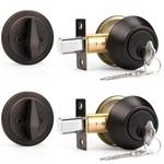 Probrico 2 Pack Keyed Alike Single Cylinder Deadbolts Oil Rubbed Bronze (combo. Fixed Price $29.69.