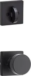Kwikset Pismo Knob With Square Rose Interior Handleset Trim Matte Black - New. Fixed Price $10.95.
