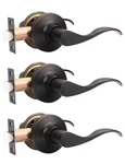 Mengico 3 Pack Passage Door Lever No Lock Oil Rubbed Bronze, Reversible. Fixed Price $77.68.
