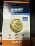 Schlage B60N 505 Single-cylinder Deadbolt Bright Brass Finish. Fixed Price $22.00.