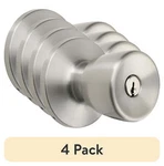 (4 Pack) Hyper Tough Keyed Entry Tulip Style Doorknob, Stainless Steel. Fixed Price $64.66.