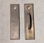 Vintage Yale Brass Push Pull Door Handle Plates. Fixed Price $99.88.