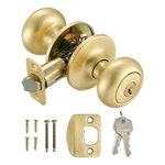 Design House Cambridge Keyed Entry Brass Door Knob Satin Gold. Fixed Price $41.38.