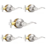 Probrico Passage Door Levers Hall/closet Handles Satin 5 Pack, Nickel. Fixed Price $100.99.