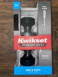 Kwikset Pismo Bed & Bath Round Privacy Door Knob In Matte Black 97300-930. Fixed Price $19.50.
