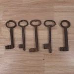 Lot Of (5) Antique Forged Iron Wroght Skeleton Door Gate Ward Key Large 5" 6". Fixed Price $29.99.