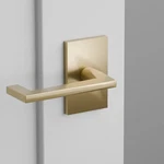 Emtek Argos Dummy Lever Rectangular Rosette Concealed Fastener Satin Brass, New. Fixed Price $21.95.