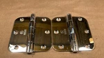 Pair Hickory Solid Brass X 3.5" Radius Corner Door Hinge Polished Chrome. Fixed Price $29.95.