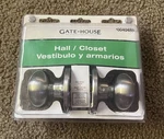 Brand New Gate House Hall/closet Satin Nickel Finish Door Knobs #0040485. Fixed Price $30.00.