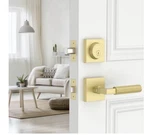 Amerdeco Front Door Lock Set Double Cylinder Deadbolt Lever Brushed Gold 2 Pack. Fixed Price $100.00.