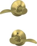 Schlage F10 608 Accent Door Lever, Hall & Closet Passage Lock, Satin Brass. Fixed Price $78.19.
