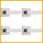 Knobwell 4-PACK Satin Nickel Square Modern Dummy Interior Door Handles. Fixed Price $79.87.