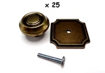 Amerock Set Of 25 Knobs And Backplates Burnished Brass &. Fixed Price $149.90.