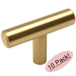 *10 Pack* Cosmas Cabinet Hardware Brushed Brass Euro Style T-knob #305BB. Fixed Price $16.93.