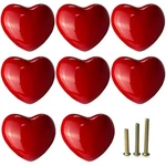 Mimhooy 8 Pack Red Heart Shaped Ceramic Cabinet Knobs, Decorative. Fixed Price $20.69.
