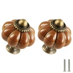 Earthy Yellow Pumpkin Knobs 6 Pack Ceramic Cabinet Vintage Drawer Pulls.... Fixed Price $15.76.