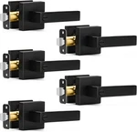 5 Matte Black Door Handles Privacy Levers, Keyless Pack,. Fixed Price $90.99.