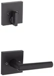 Kwikset 973MILSQTV1 Milan Lever Non-turning Dummy Interior Pack Black. Fixed Price $54.14.