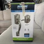 Schlage Camelot Entry Door Handle With Lever Satin Nickel FE285CAM619ACCCAM. Fixed Price $59.99.